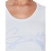 GUESS T-SHIRT A MANICA CORTA POLVERE CON LOGO LETTERING IN STRASS