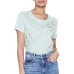 GUESS T-SHIRT IN COTONE A MANICA CORTA POLVERE CON MAXI LOGO LETTERING