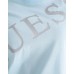 GUESS T-SHIRT IN COTONE A MANICA CORTA POLVERE CON MAXI LOGO LETTERING