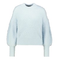 GUESS MAGLIONE RELAXED A COLLO ALTO SKY BLUE IN FILATO FRUZZY	