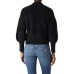 GUESS MAGLIONE RELAXED A COLLO ALTO BLACK IN FILATO FRUZZY 