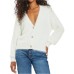 GUESS CARDIGAN IN FILATO FRUZZY RELAXED WHITE CON BOTTONI GIOIELLO 