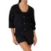 GUESS CARDIGAN IN FILATO FRUZZY RELAXED BLACK CON BOTTONI GIOIELLO 