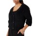 GUESS CARDIGAN IN FILATO FRUZZY RELAXED BLACK CON BOTTONI GIOIELLO 