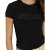 GUESS T-SHIRT DA DONNA NERA CON LOGO NELLA PARTE ANTERIORE