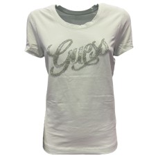 GUESS T-SHIRT DA DONNA VERDE CON LOGO NELLA PARTE ANTERIORE 