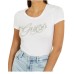 GUESS T-SHIRT DA DONNA BIANCA CON LOGO NELLA PARTE ANTERIORE