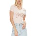 GUESS T-SHIRT DA DONNA ROSA CON LOGO NELLA PARTE ANTERIORE