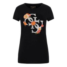 GUESS T-SHIRT NERA CON LOGO NELLA PARTE ANTERIORE 