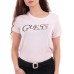 GUESS T-SHIRT ROSA CON LOGO A CONTRASTO NELLA PARTE ANTERIORE 