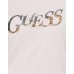 GUESS T-SHIRT ROSA CON LOGO A CONTRASTO NELLA PARTE ANTERIORE 