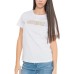 GUESS T-SHIRT BIANCA CON LOGO ORO NELLA PARTE ANTERIORE