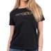 GUESS T-SHIRT NERA CON LOGO ORO NELLA PARTE ANTERIORE 