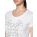 GUESS T-SHIRT DA DONNA BIANCA CON LOGO A CONTRASTO NELLA PARTE ANTERIORE