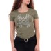 GUESS T-SHIRT VERDE CON LOGO NELLA PARTE ANTERIORE 