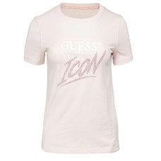 GUESS T-SHIRT DA DONNA ROSA CON LOGO	