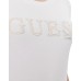 GUESS T-SHIRT BIANCA CON LOGO A CONTRASTO NELLA PARTE ANTERIORE