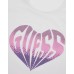 GUESS T-SHIRT BIANCA CON LOGO FUCSIA  NELLA PARTE ANTERIORE