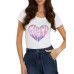 GUESS T-SHIRT BIANCA CON LOGO FUCSIA  NELLA PARTE ANTERIORE