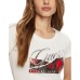 GUESS T-SHIRT BIANCA CON STAMPA ROSE 