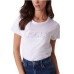 GUESS T-SHIRT BIANCA CON LOGO LETTERING IN PIZZO