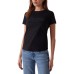 GUESS T-SHIRT NERA CON LOGO LETTERING IN PIZZO