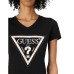 GUESS T-SHIRT NERA LOGO PYTHON TRIANGOLO A CONTRASTO