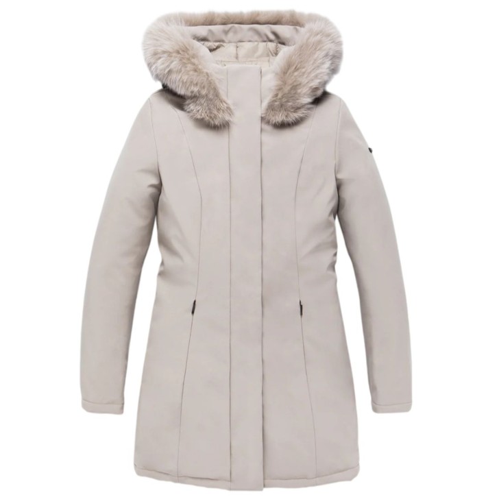 REFRIGIWEAR LADY TECH/1 FUR JACKET BEIGE DA DONNA CON LOGO SULLA MANICA 