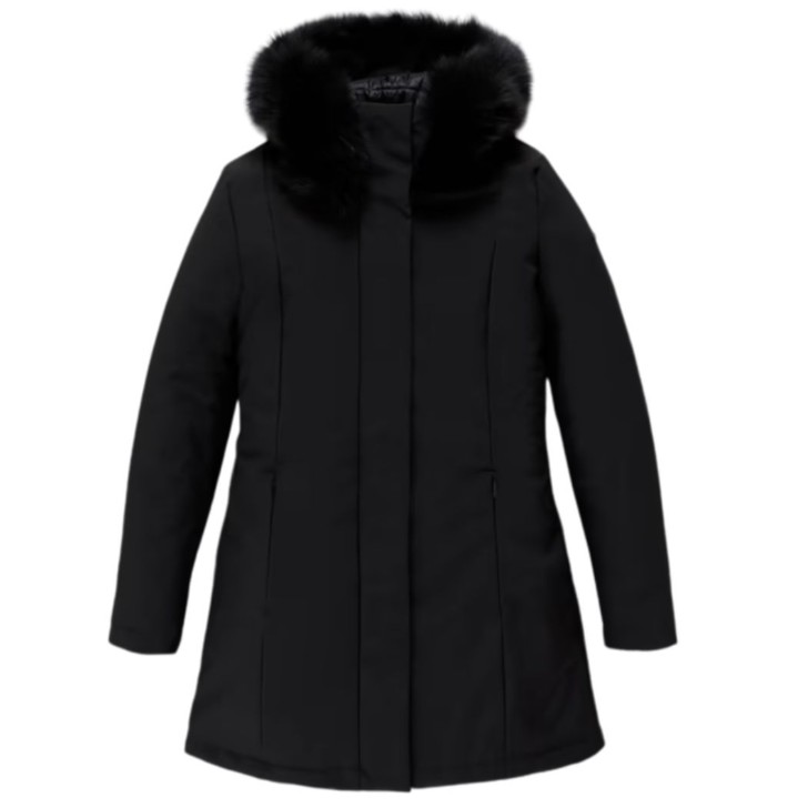 REFRIGIWEAR LADY TECH/1 FUR JACKET NERO DA DONNA CON LOGO SULLA MANICA 