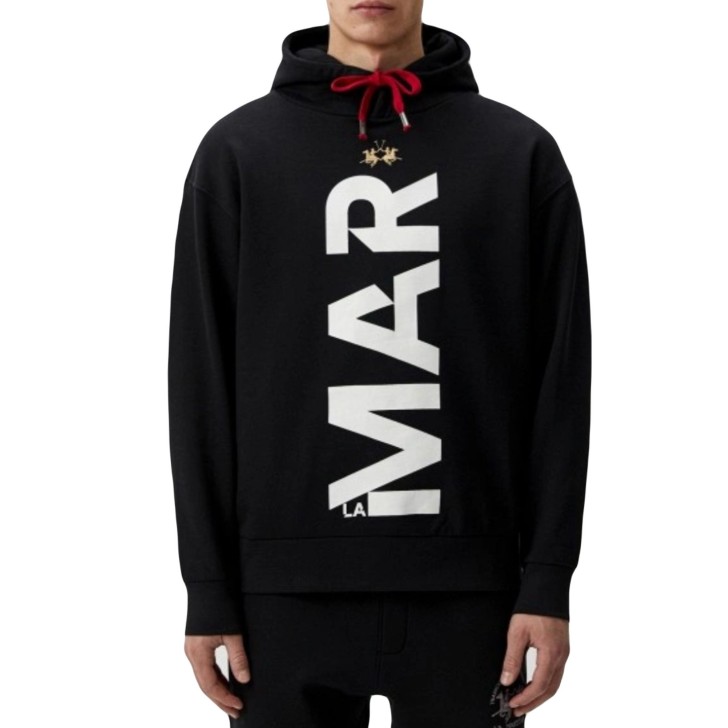 LA MARTINA MAN HOODIE FLEECE BRUSHED FLEE Black               