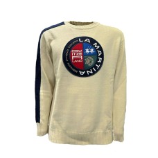 LA MARTINA MAN CREW NECK TRICOT MERINO WO Off White           