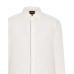 Emporio Armani Camicia Bianca in lino con logo a contrasto 