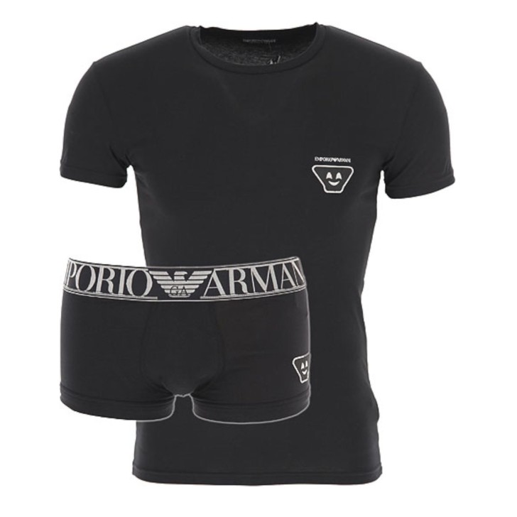 Emporio Armani Set T-shirt e Boxer con logo Aquila emoji