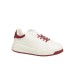 EMPORIO ARMANI SNEAKER IN LEATHER WHITE CON RETRO GOMMATO BORDEAUX CON LOGO AQUILA 