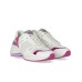 Emporio Armani Sneakers bianca chunky in mesh e pelle con inserti laminato fucsia e lilla