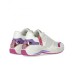 Emporio Armani Sneakers bianca chunky in mesh e pelle con inserti laminato fucsia e lilla