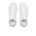 Emporio Armani Sneakers in pelle Bianca con retro Gold laminato e logo lettering EMPORIO ARMANI MILANO laterale