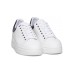 EMPORIO ARMANI SNEAKER IN LEATHER WHITE CON MAXI LOGO EAGLE 