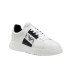 EMPORIO ARMANI SNEAKER IN LEATHER WHITE CON LOGO LETTERING BLACK