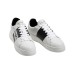 EMPORIO ARMANI SNEAKER IN LEATHER WHITE CON LOGO LETTERING BLACK