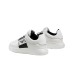 EMPORIO ARMANI SNEAKER IN LEATHER WHITE CON LOGO LETTERING BLACK