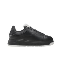 EMPORIO ARMANI SNEAKER IN LEATHER BLACK CON RETRO IN GOMMA BLACK CON LOGO AQUILA