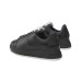 EMPORIO ARMANI SNEAKER IN LEATHER BLACK CON RETRO IN GOMMA BLACK CON LOGO AQUILA