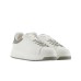 EMPORIO ARMANI SNEAKER IN LEATHER WHITE CON RETRO GOMMATO SAGE CON LOGO AQUILA