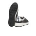 Emporio Armani Sneakers in pelle nera con inserto nella parte posteriore silver specchiato con logo Aquila