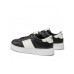 Emporio Armani Sneakers in pelle Nera con inserti a contrasto bianco ai lati e logo lettering