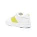 Emporio Armani Sneakers in pelle Bianca con inserti a contrasto verde lime ai lati e logo lettering
