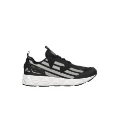 EA7 Emporio Armani Sneakers da Uomo Nera in tessuto con maxi logo laterale