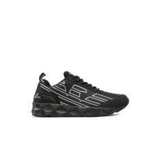 EA7 Emporio Armani Sneakers da uomo nera con logo laterale 