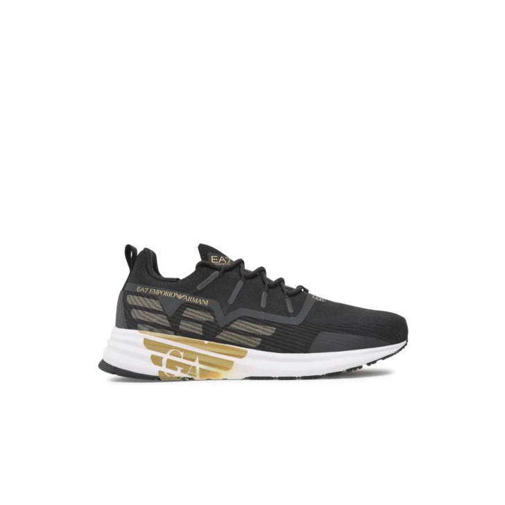 EA7 Emporio Armani Sneakers Nera da Uomo con inserti oro